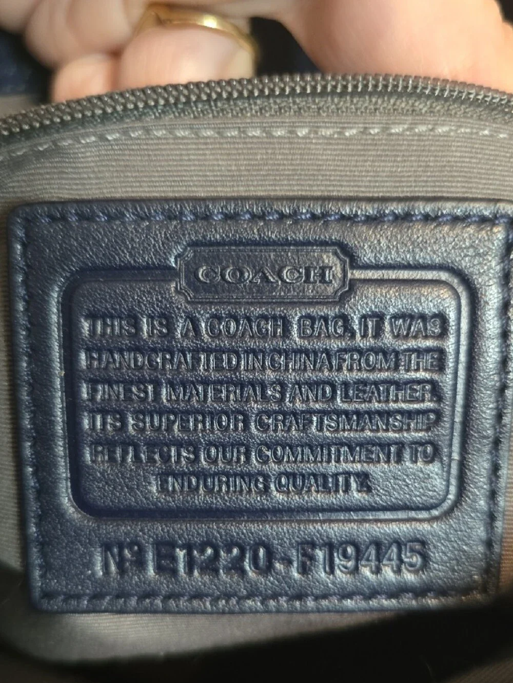 Coach Soho Navy Signature Hobo Bag